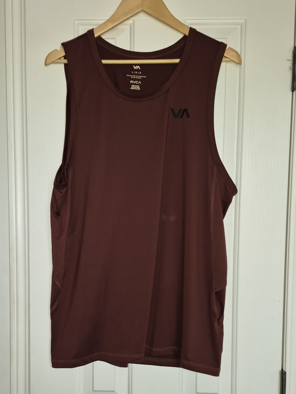 RVCA Men's Sleeveless Athletic Tank - Deep Burgundy